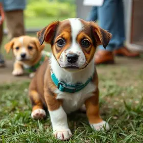 filhotes de cachorros resgatados